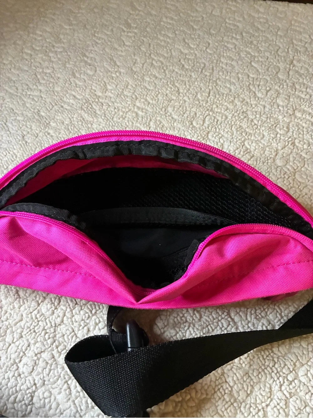 Nike Heritage Pink Fanny Pack Waist Bag Belt Bag Black Logo